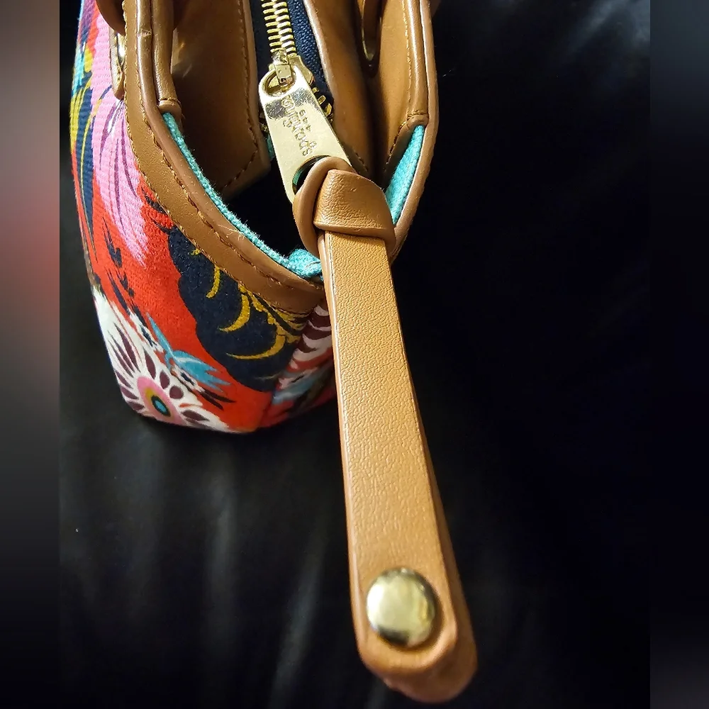 Spartina Island Tote Woven linen and leather Tote with leather Pom Pom charm NWT - Picture 14 of 16